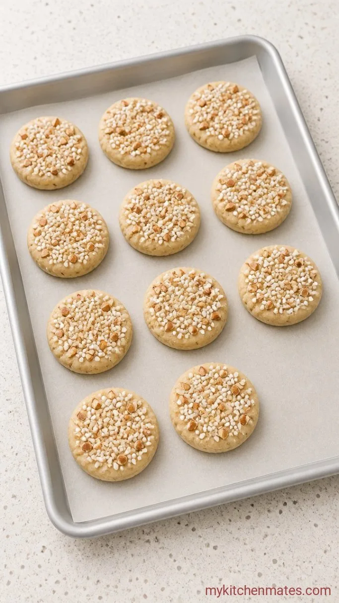 Crisp and Buttery Norwegian Christmas Cookies (Serinakaker) Step 3: Shape and Top the Cookies