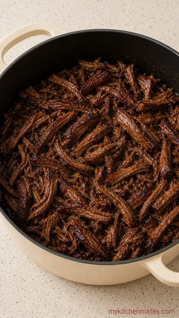 Slow-Cooker Shredded Beef Burritos Step 3: Shred and Broil for Crispy Edges