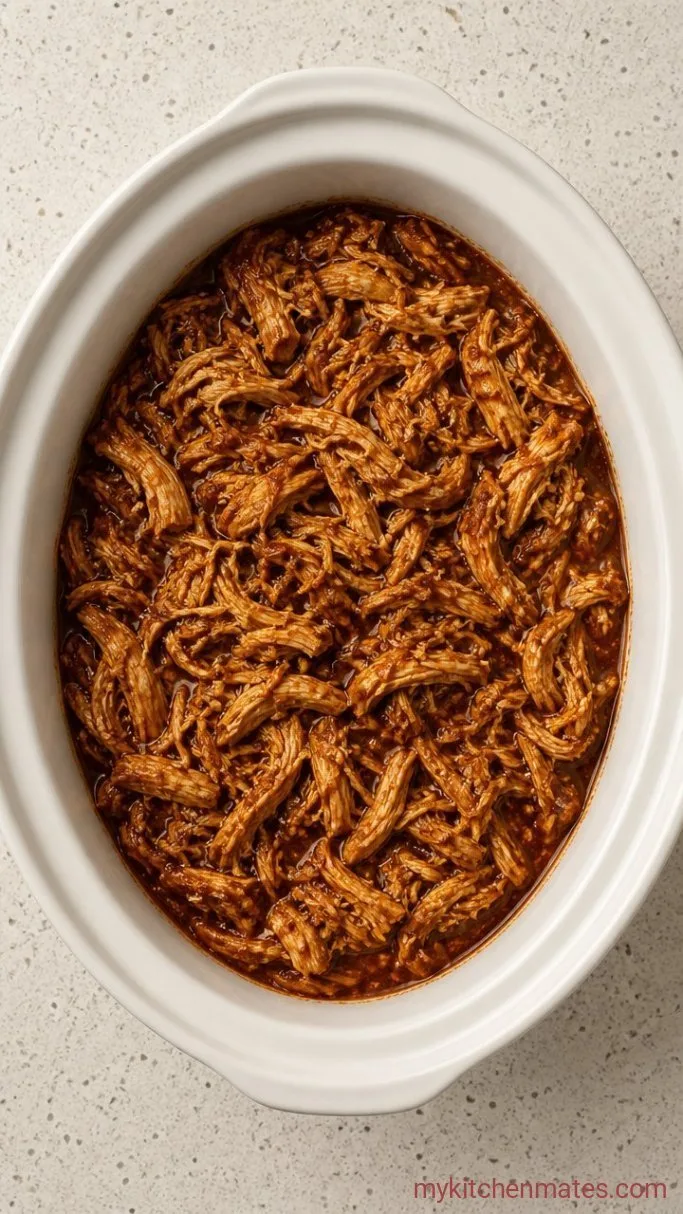 3-Ingredient Crockpot Shredded Chicken Step 3: Shred and Toss with Juices