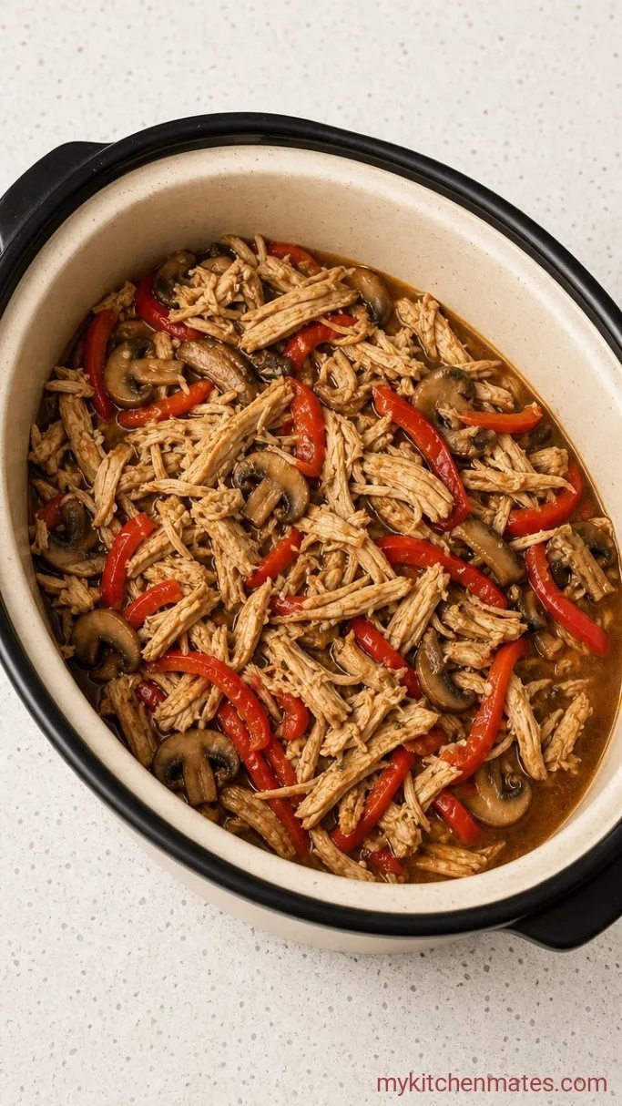 Step 3: Shred the Chicken and Add Vegetables