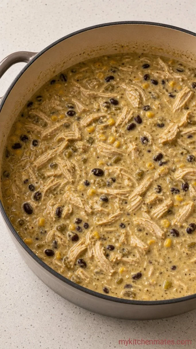Creamy Green Enchilada Chicken Soup (30 Minutes) Step 3: Shred the Chicken and Make It Creamy