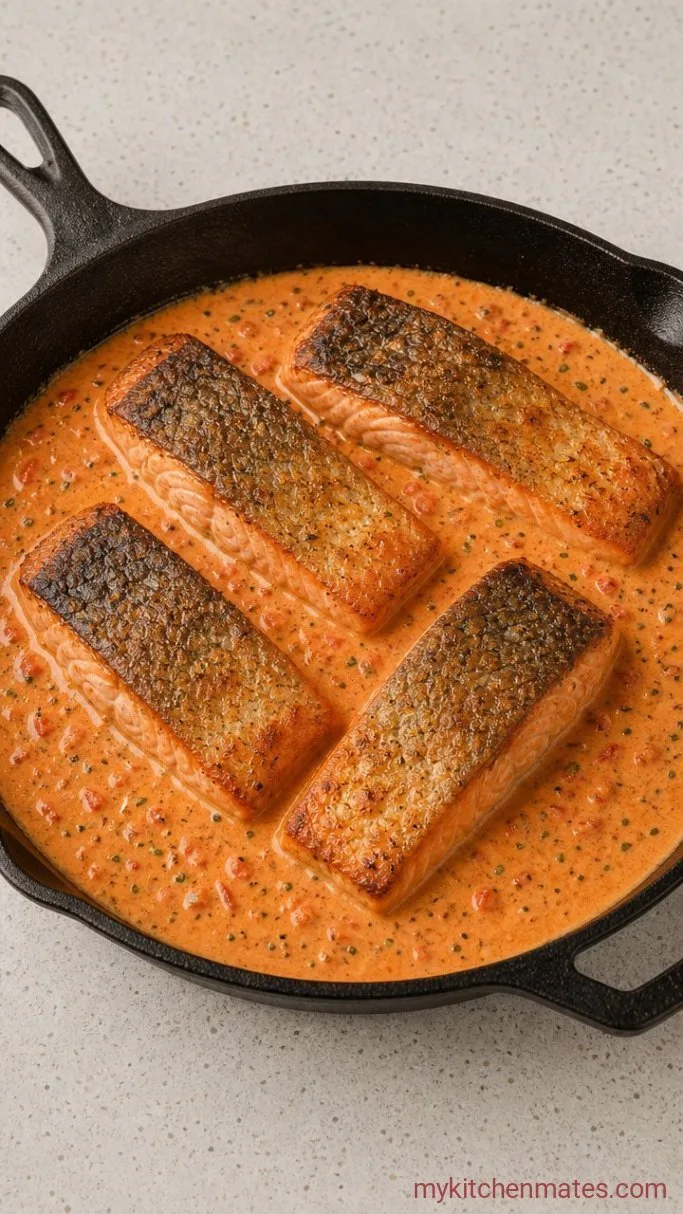Step 3: Simmer and Finish the Salmon
