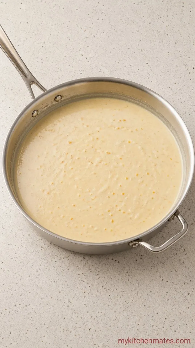 30-Minute Creamy Chicken Alfredo Pasta Step 3: Simmer the Alfredo Sauce