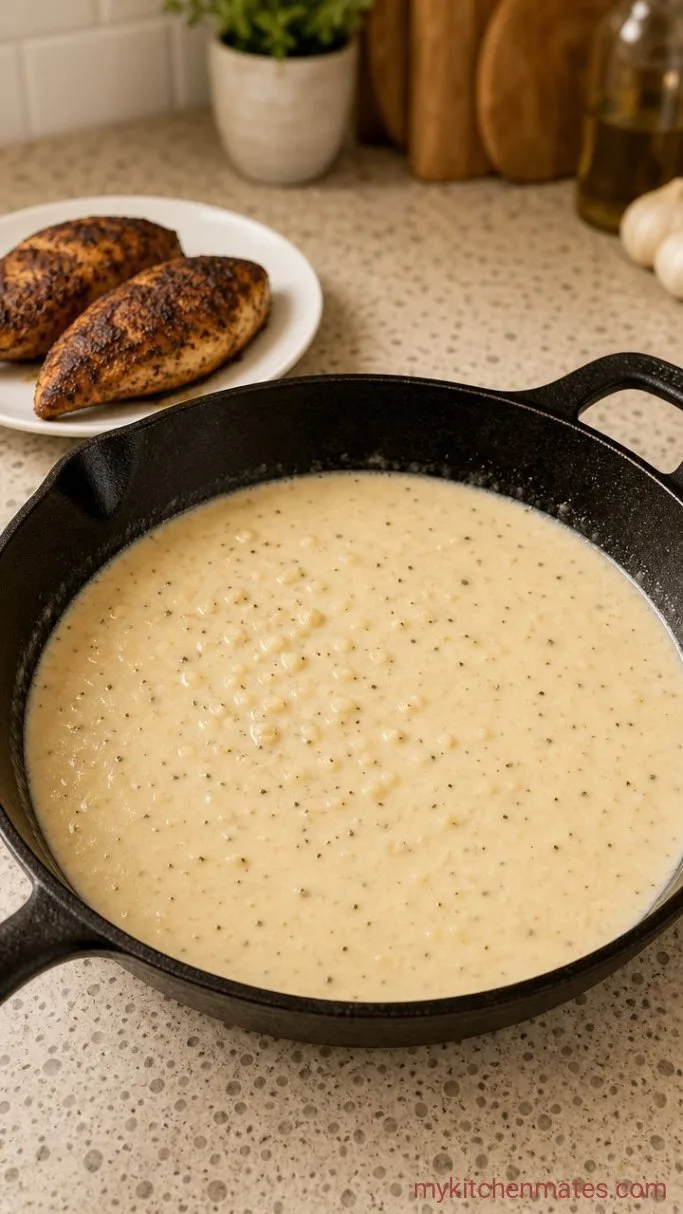30-Minute Blackened Chicken Alfredo Step 3: Simmer the Alfredo Sauce