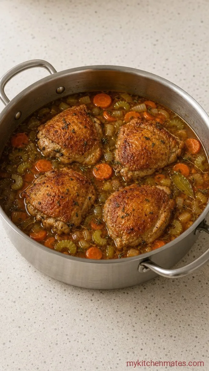 Weeknight Chicken Vegetable Soup Step 3: Simmer the Broth