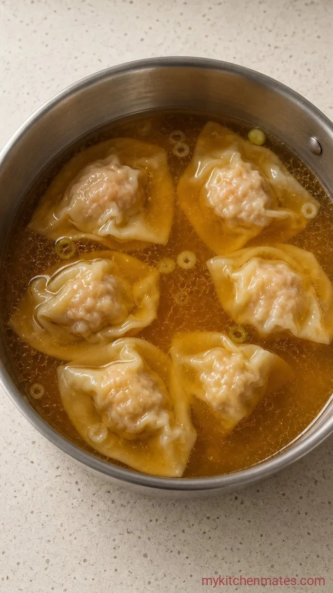 30-Minute Chicken Wonton Soup Step 3: Simmer the Broth