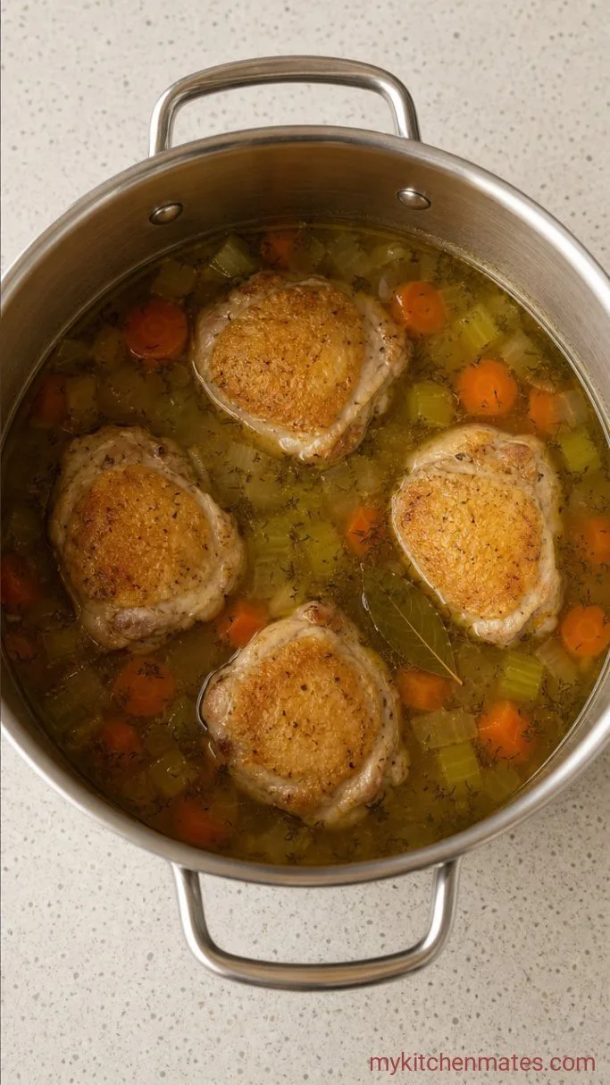 Hearty Gluten-Free Chicken and Rice Soup Step 3: Simmer the Broth