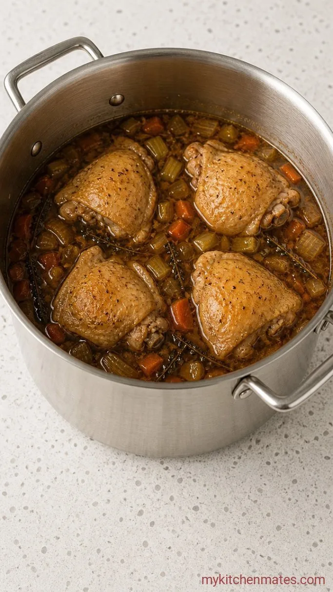 Hearty Pioneer Woman Chicken Noodle Soup Step 3: Simmer the Chicken