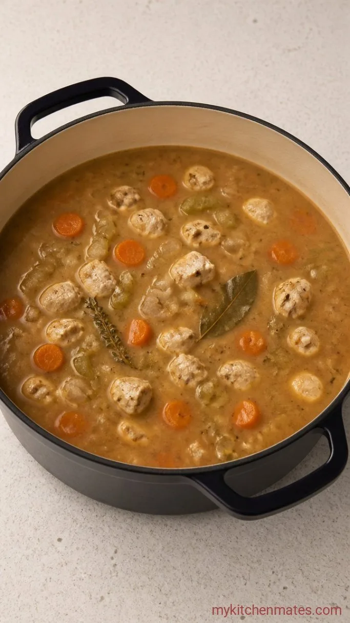 Stovetop Chicken and Dumplings Soup Step 3: Simmer the Chicken