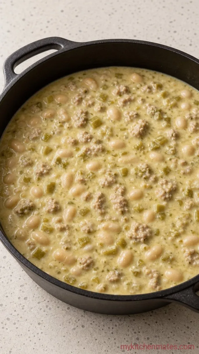 30-Minute One-Pot White Turkey Chili Step 3: Simmer the Chili