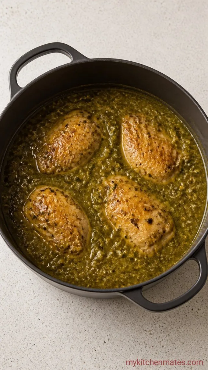 One-Pot Chicken Chili Verde Step 3: Simmer the Chili