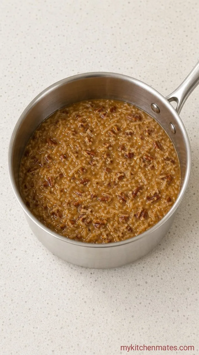Rich Gluten-Free German Chocolate Cake Step 3: Simmer the Coconut-Pecan Filling