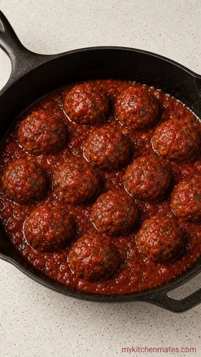 Step 3: Simmer the Meatballs in Sauce