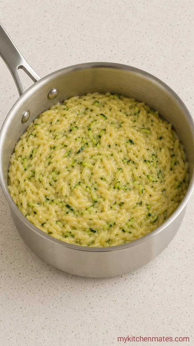 Step 3: Simmer the Orzo with Zucchini