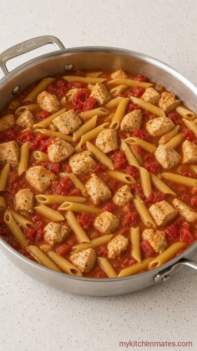 Creamy 30-Minute One Pot Chicken Pasta Step 3: Simmer the Pasta
