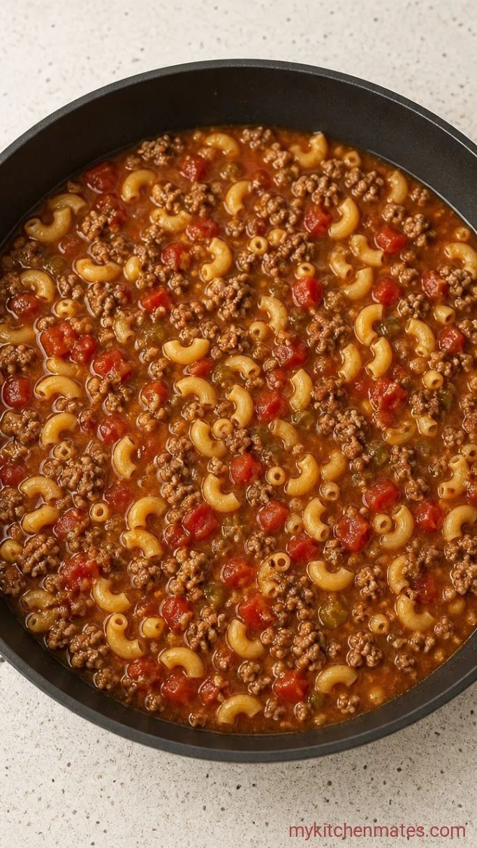 One-Pot Creamy Rotel Pasta with Ground Beef Step 3: Simmer the Pasta