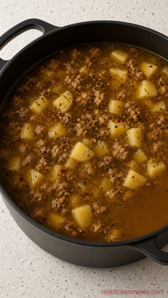Creamy Italian Sausage Potato Soup in One Pot Step 3: Simmer the Potatoes