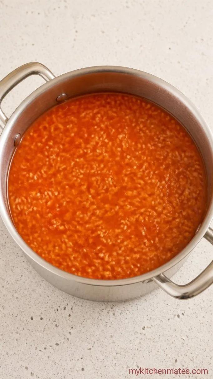 Fluffy Restaurant-Style Mexican Rice Step 3: Simmer the Rice
