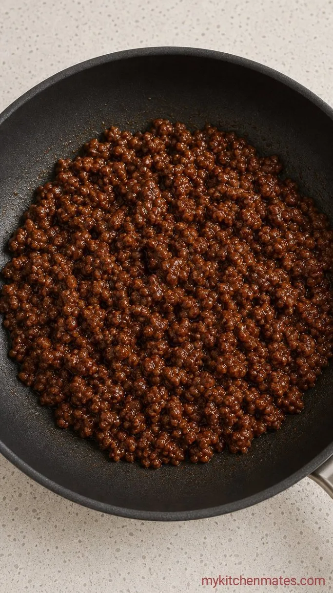 30-Minute Steakhouse Burger Sloppy Joes Step 3: Simmer the Sauce