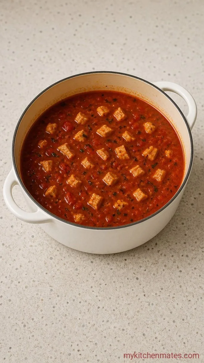 30-Minute Creamy Chicken Parmesan Soup Step 3: Simmer the Soup