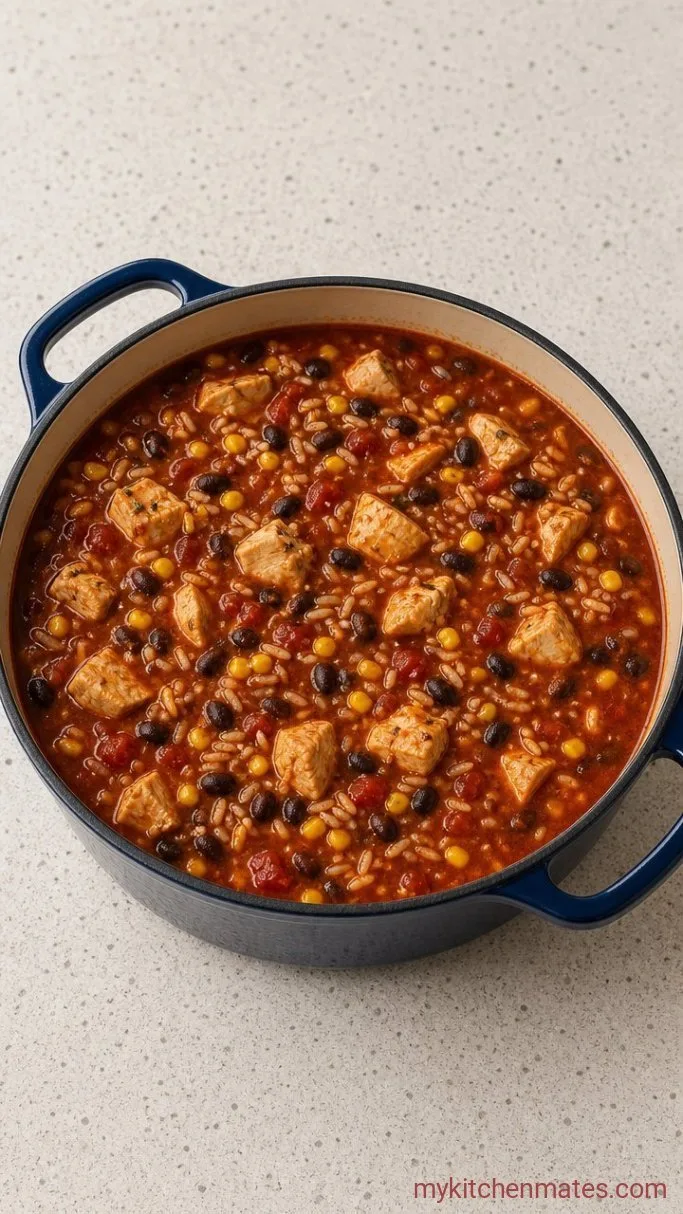 Spicy Chicken and Rice Soup Step 3: Simmer the Soup