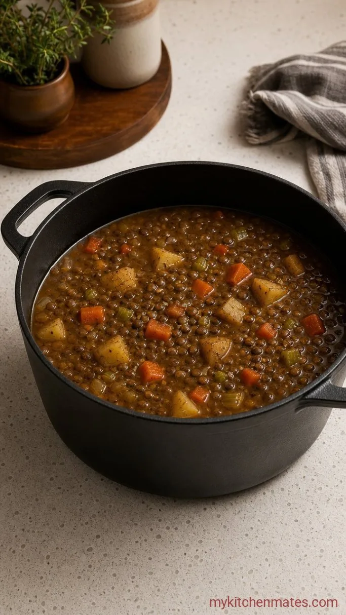 One-Pot Creamy Lentil Potato Soup Step 3: Simmer the Soup