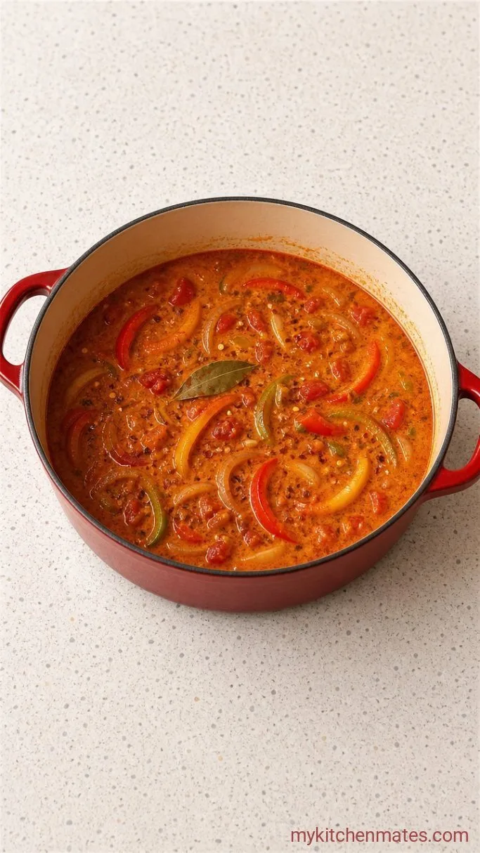 One-Pot Moqueca de Tilapia (Brazilian Coconut Fish Stew) Step 3: Simmer the Stew