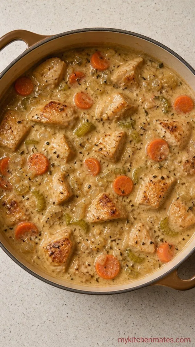 Easy Gluten-Free Chicken and Dumplings (Fluffy Drop Dumplings) Step 3: Simmer the Stew