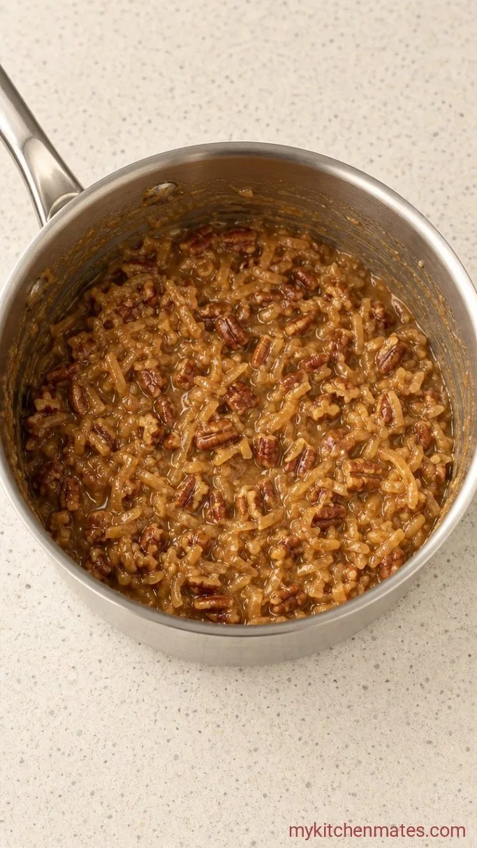 German Chocolate Poke Cake (Starts with a Box Mix) Step 3: Simmer the Topping