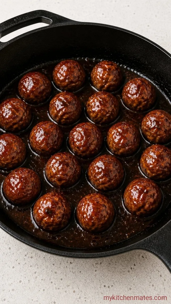 15-Minute Sticky Trader Joe's Chicken Meatballs Step 3: Simmer Until Glazed