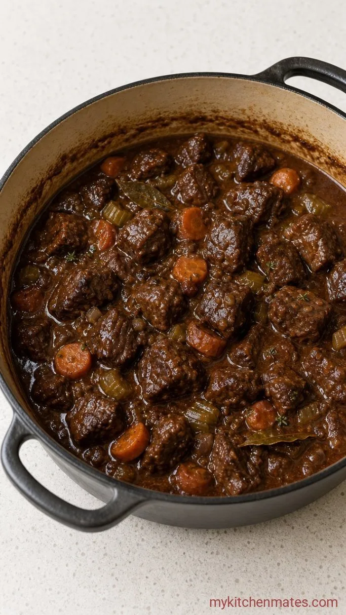 Hearty Beef Stew with Fluffy Dumplings Step 3: Simmer Until Tender