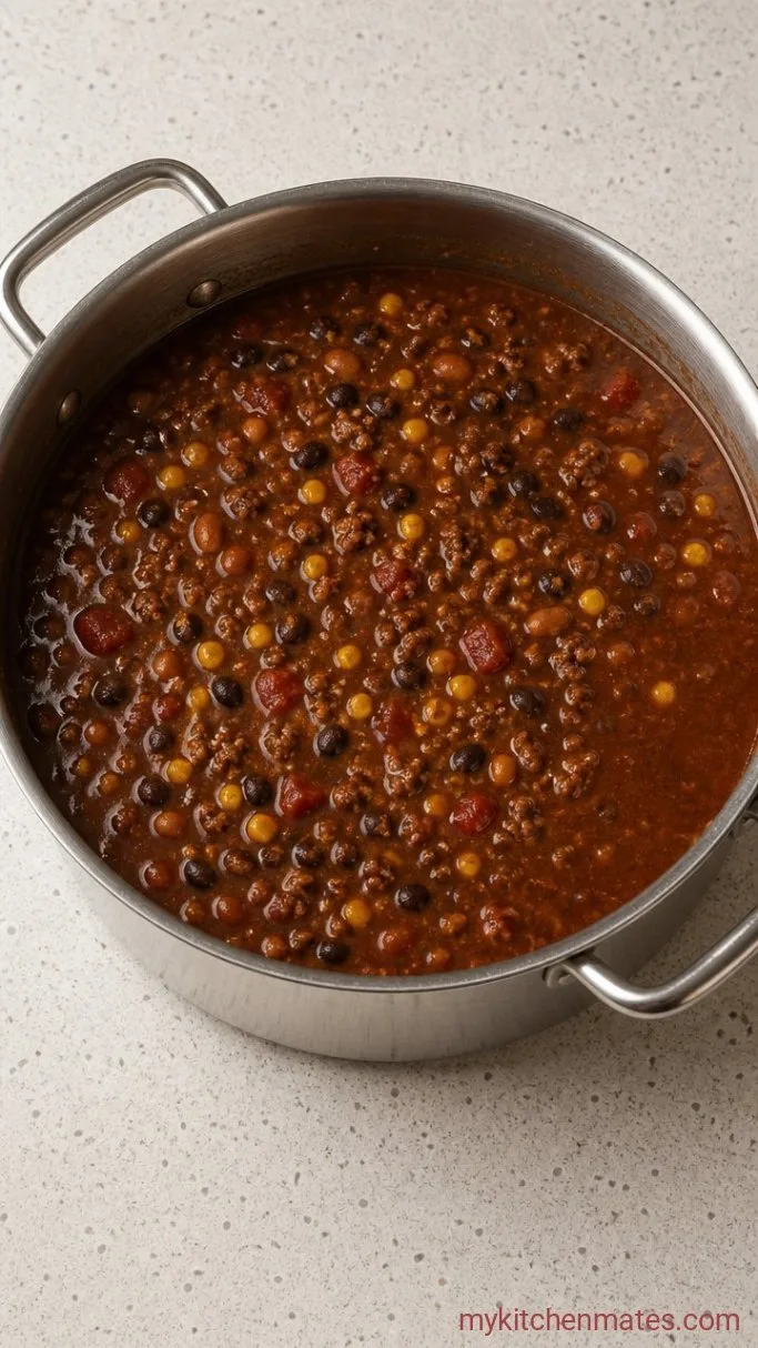 Quick One-Pot Gluten Free Taco Soup Step 3: Simmer with the Beans and Corn