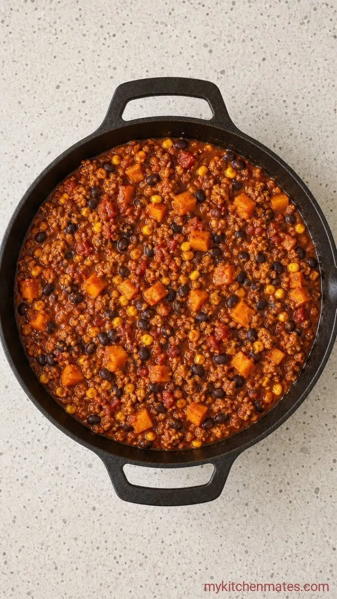 Step 3: Simmer with Tomatoes and Beans