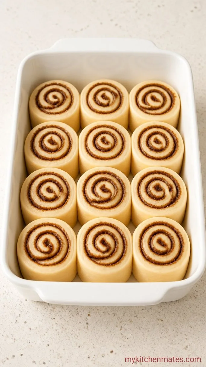Soft, Gooey Copycat Cinnabon Cinnamon Rolls Step 3: Slice and Arrange the Rolls