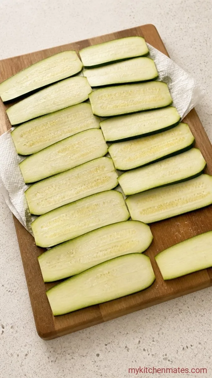 Zucchini Low Carb Lasagna That Won't Fall Apart Step 3: Slice and Dry the Zucchini