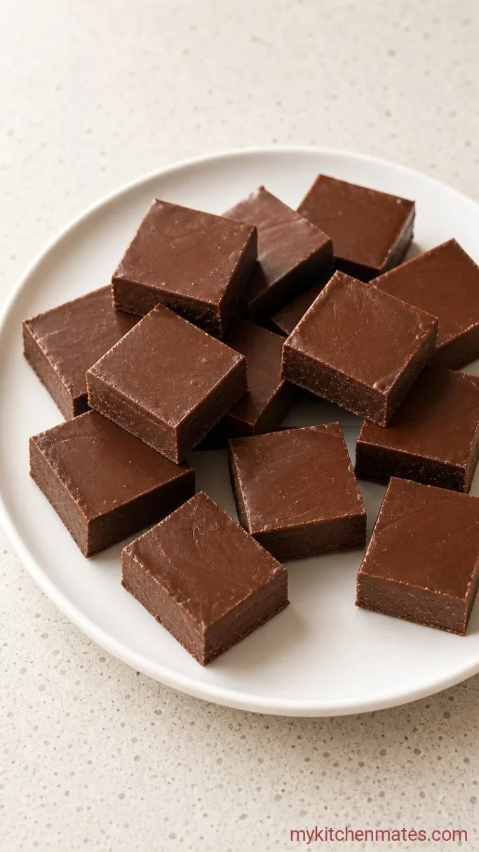 3 Ingredient Chocolate Fudge Step 3: Slice and Serve