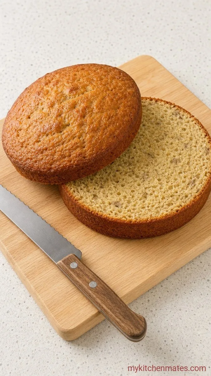 Easy Strawberry Shortcake Smash Cake Step 3: Slice the Cooled Cake Layers