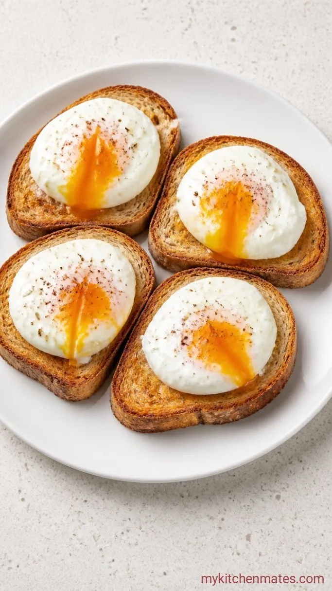 Air Fryer Poached Eggs in 8 Minutes: No Boiling Water Needed Step 3: Slide Onto Toast and Serve