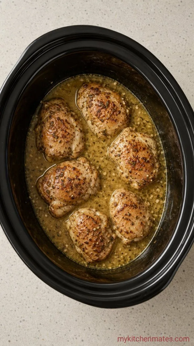 Creamy Crockpot Garlic Parmesan Chicken Pasta Step 3: Slow Cook the Chicken