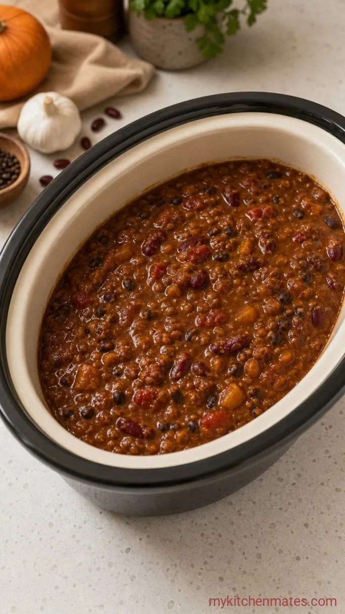 Hands-Off Crockpot Pumpkin Chili Step 3: Slow Cook the Chili