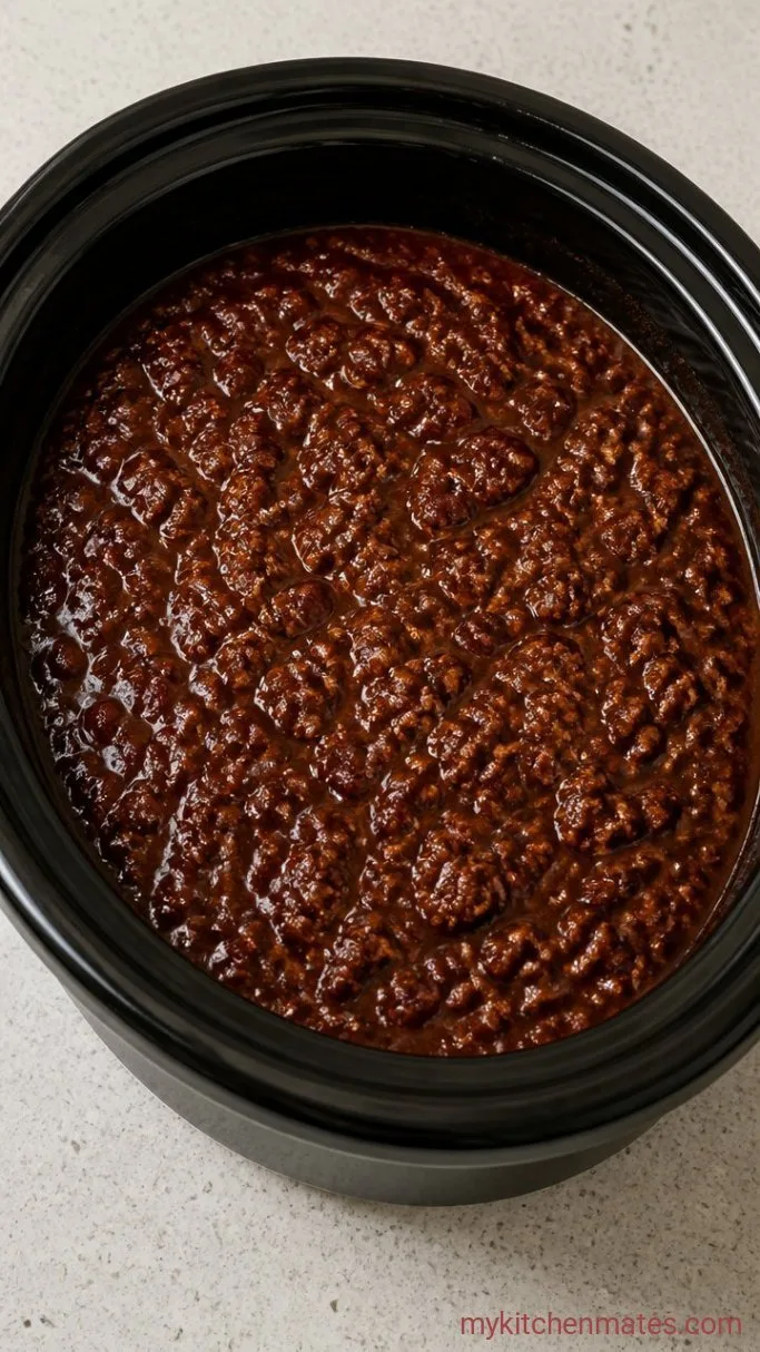 Crockpot Hot Dog Chili (Thick, Meaty, and So Simple) Step 3: Slow Cook the Chili