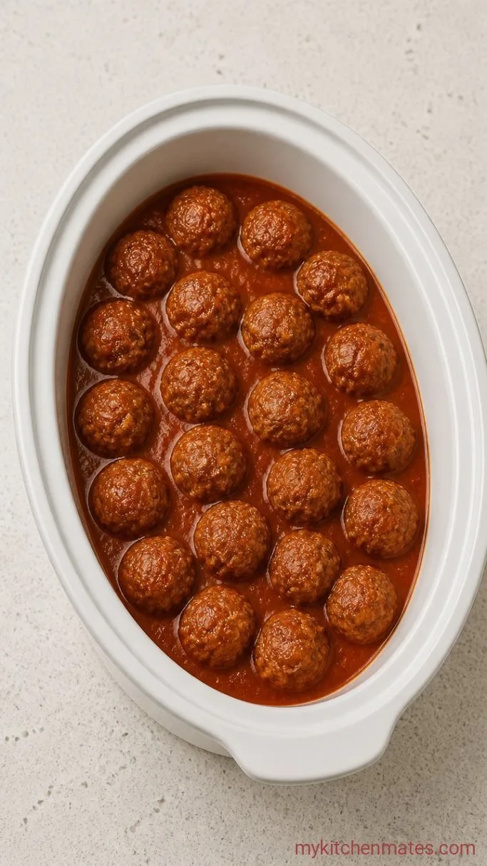 Step 3: Slow Cook the Meatballs