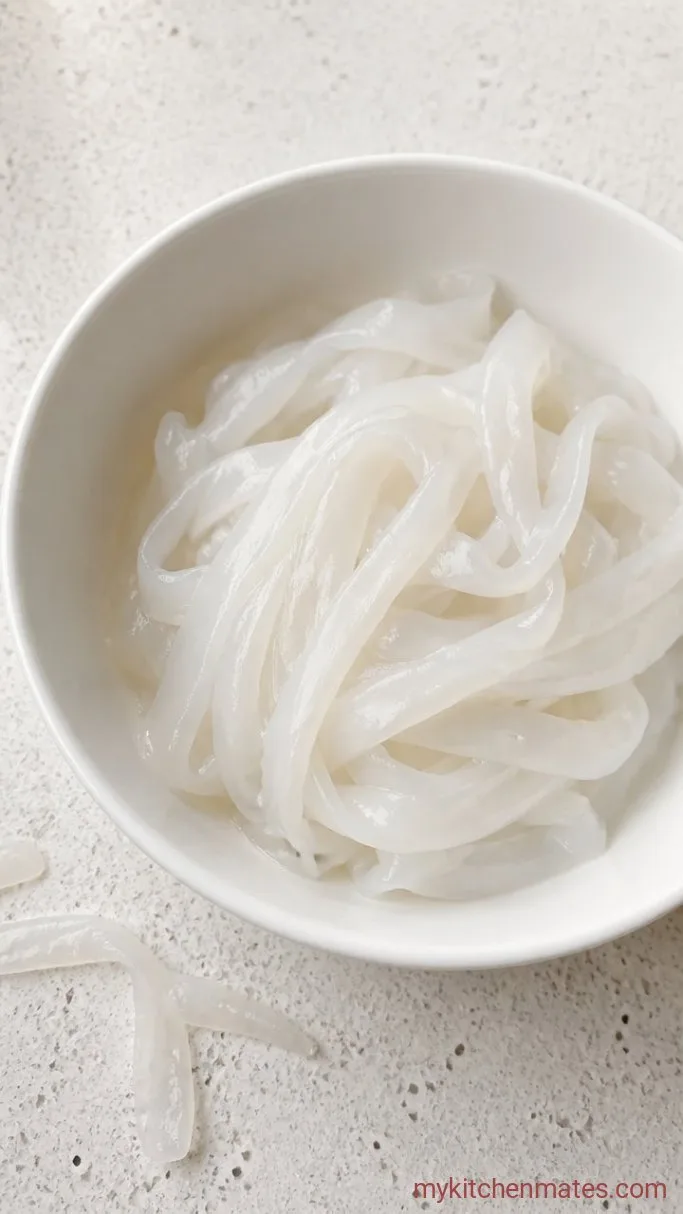 Step 3: Soak and Drain the Rice Paper Strips