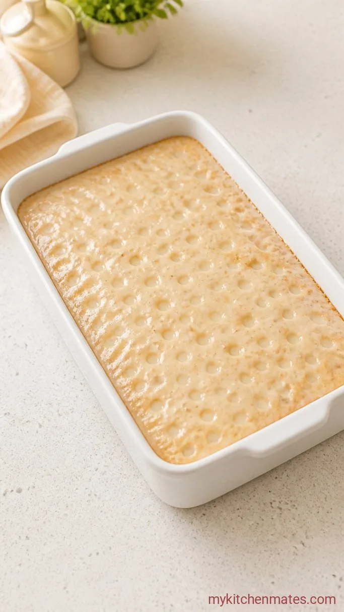 Step 3: Soak the Cake with Milk