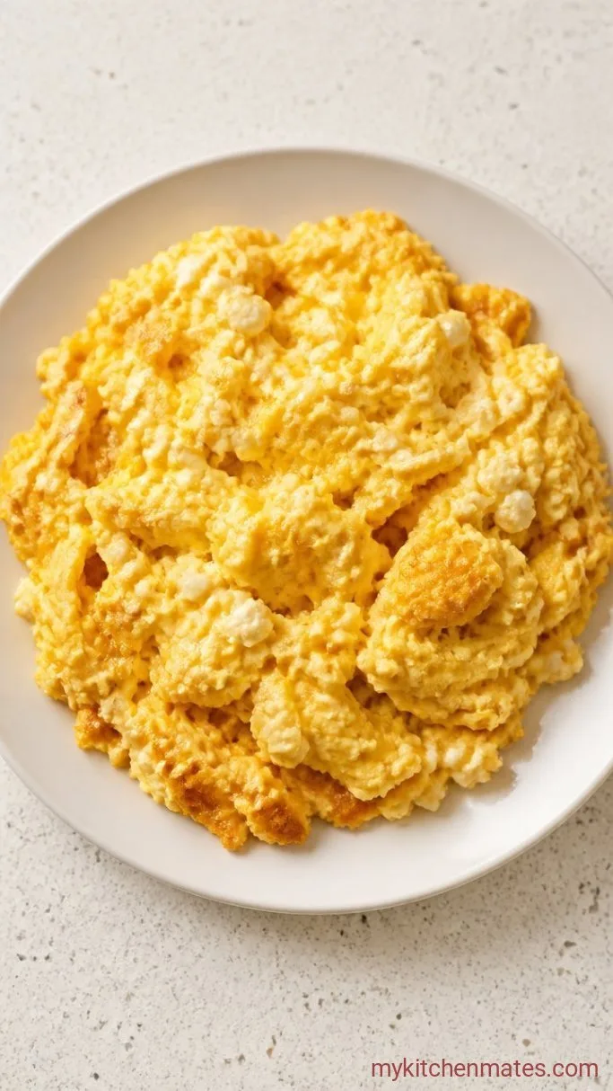 Creamy Scrambled Eggs with Cottage Cheese (5 Minutes) Step 3: Spoon It Up and Serve