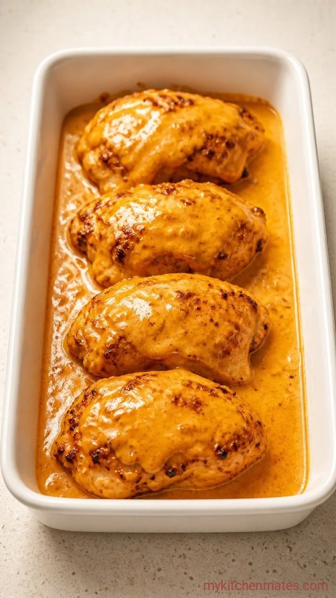 One-Pan Baked Hot Honey Feta Chicken Step 3: Spoon Over the Creamy Feta