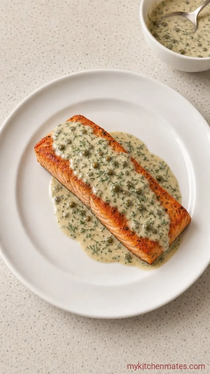 5-Minute Creamy Dill Sauce for Salmon Step 3: Spoon Over the Salmon
