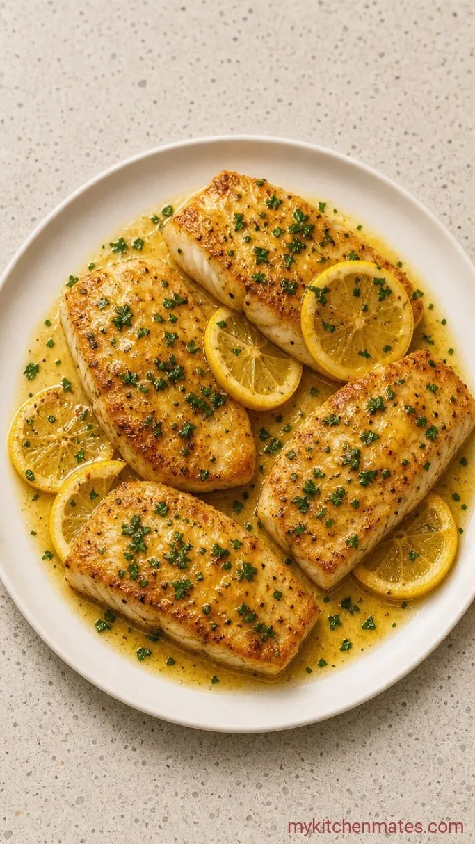 Crispy Pan-Fried Cod with Lemon Butter Sauce Step 3: Spoon the Lemon Butter Sauce Over