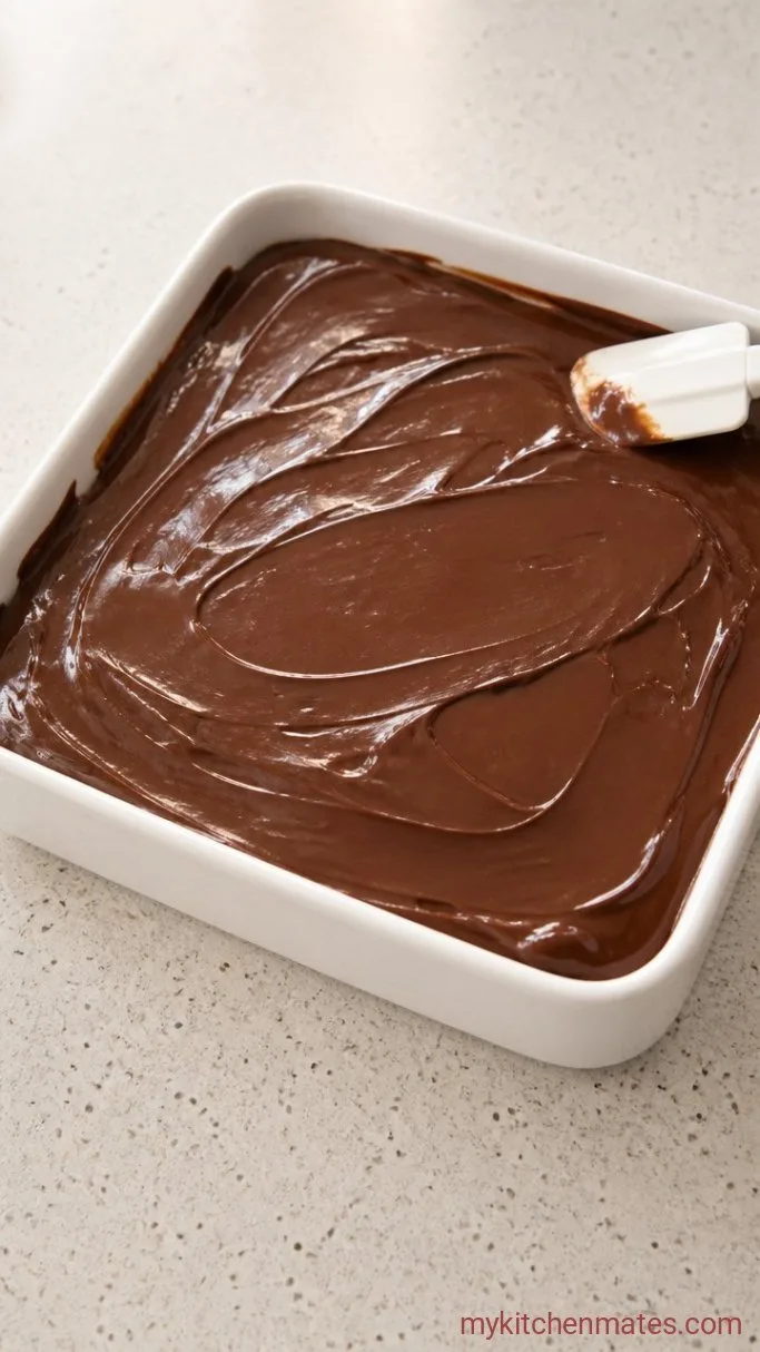 Step 3: Spread the Chocolate Pudding
