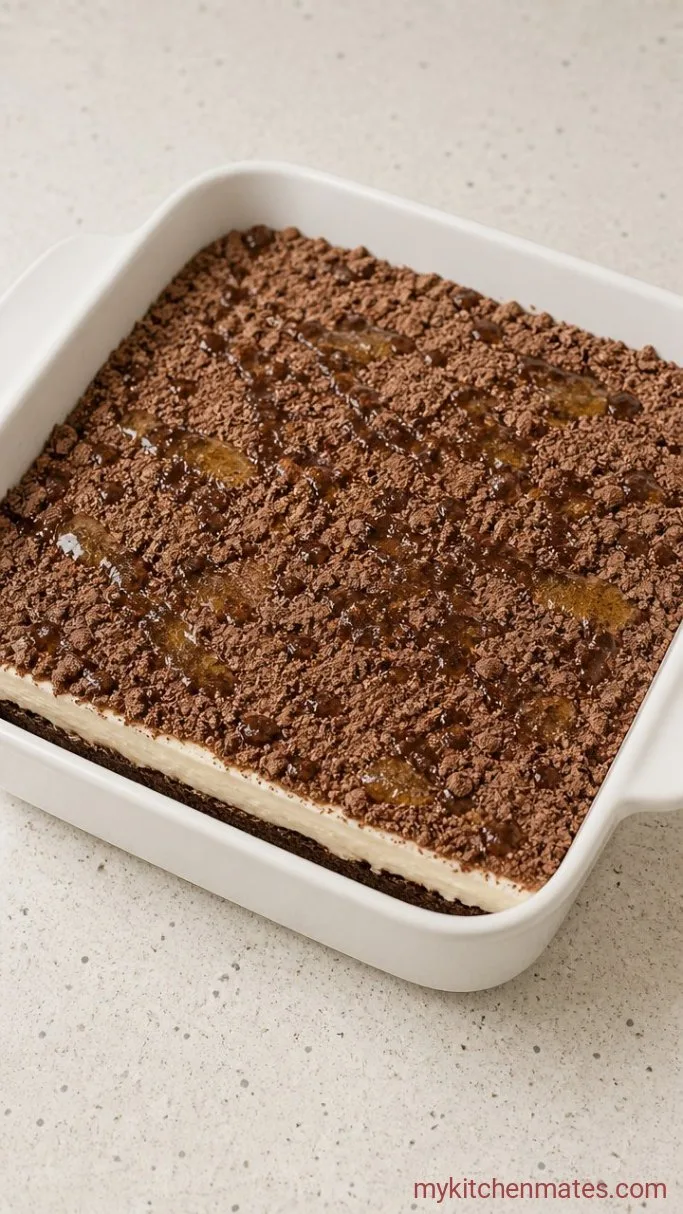 5-Ingredient Oreo Dump Cake Step 3: Sprinkle the Cake Mix and Butter